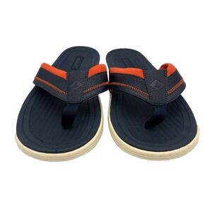 Sperry Top-Sider Havasu Men's Flip Flops Size 13 Navy Orange Leather Thong